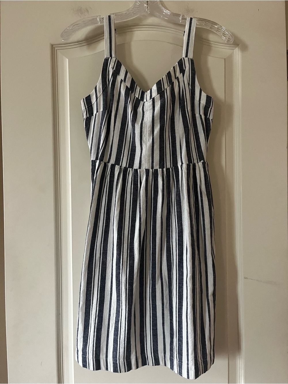 New! Roxy Navy and White Striped Sleeveless Adjustable Dress Size Medium